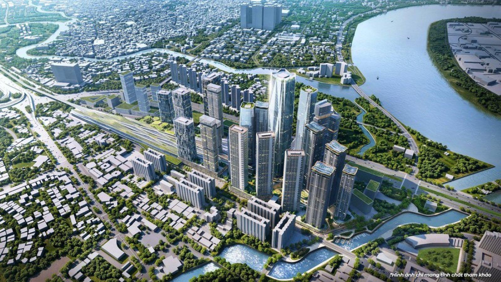 Toàn cảnh các tòa tháp Metropolis bên sông Sài Gòn nhìn từ trên cao