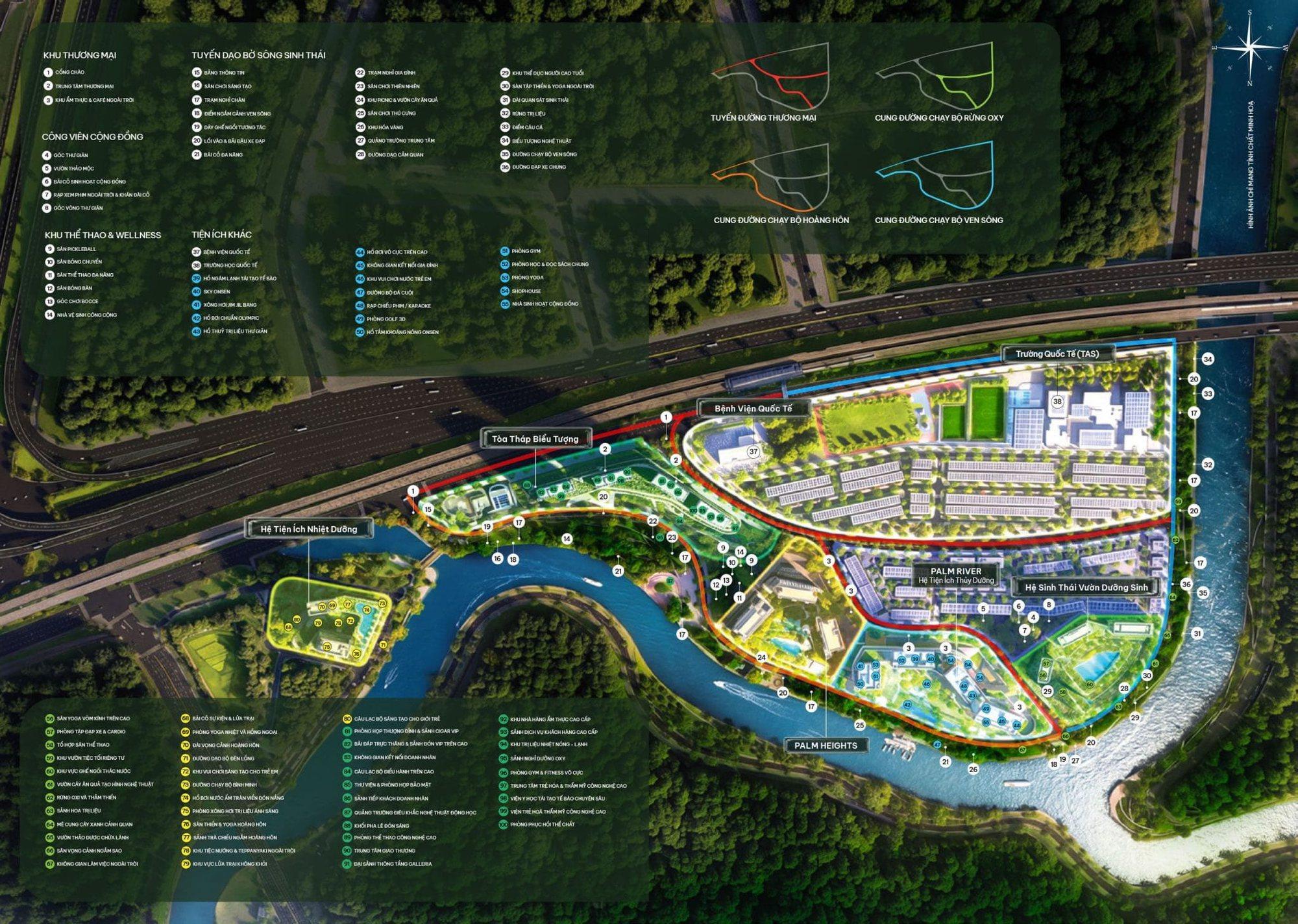 Mặt bằng tổng thể Palm River trong khu đô thị Palm City